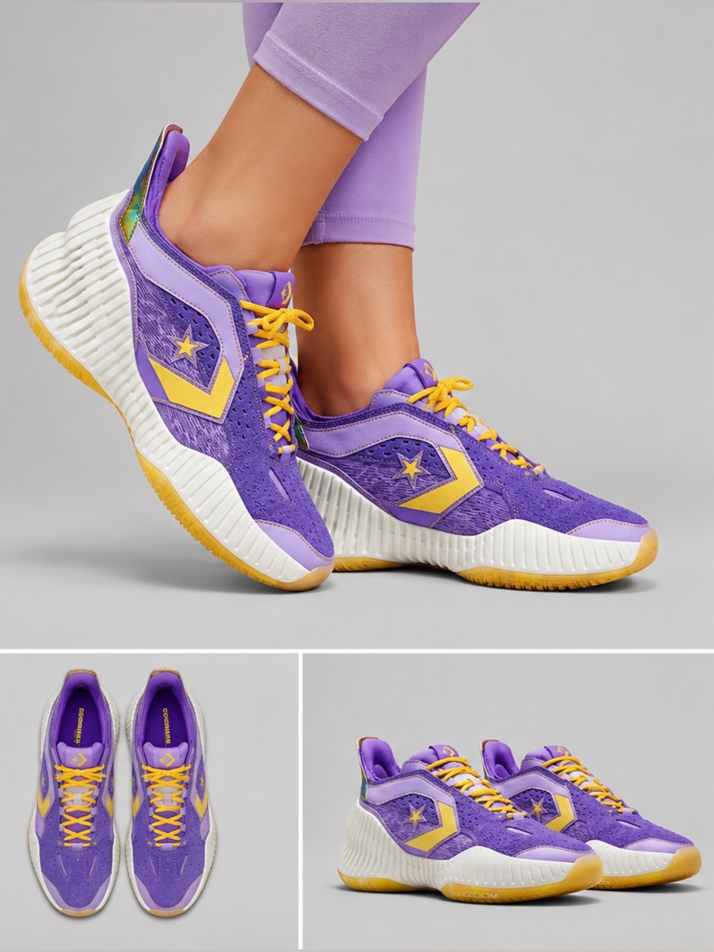 Converse BB Prototype CX Basketball Violet Suede Mesh Mid Sneakers Women A03695C